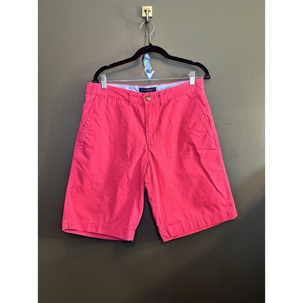 Tommy Hilfiger Hot Pink Bermuda Mens Shorts Waist 32 10" Inseam Cotton